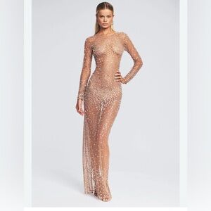 Retrofete Vinci Dress in Silver & Nude